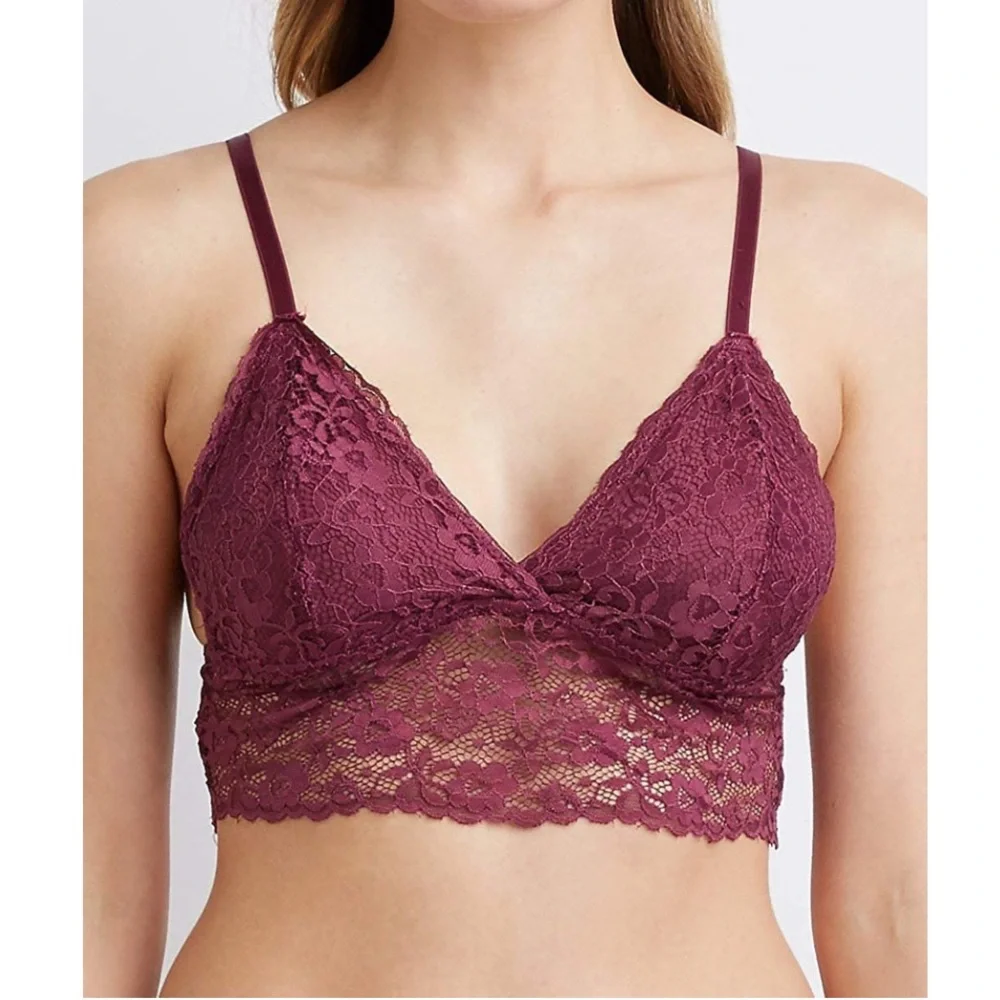 ♥️Body Frosting♥️ | Longline Lace Bralette - Berry - Picture 1 of 13
